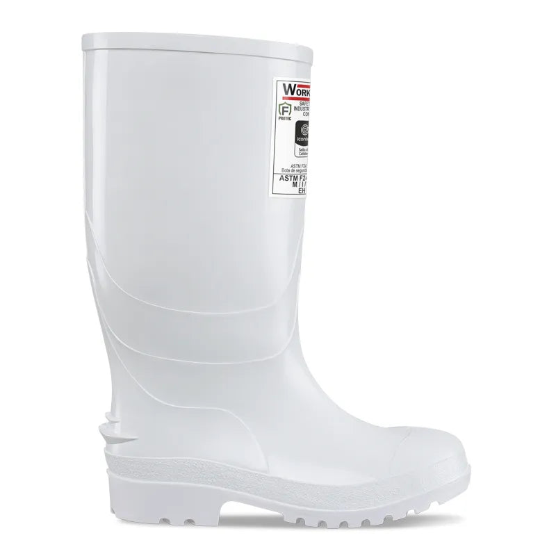 Bota Blanca con Punta de Acero para el Sector Alimenticio